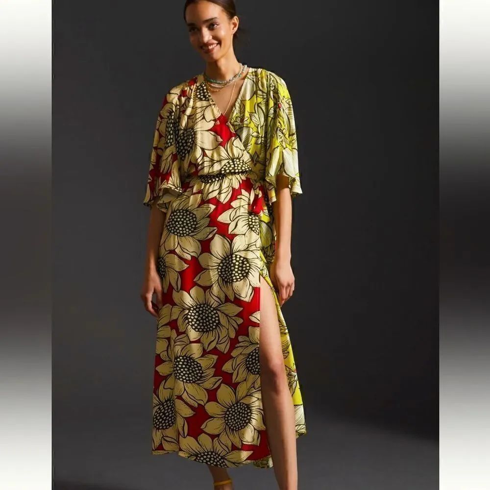 Farm Rio floral wrap maxi NWT